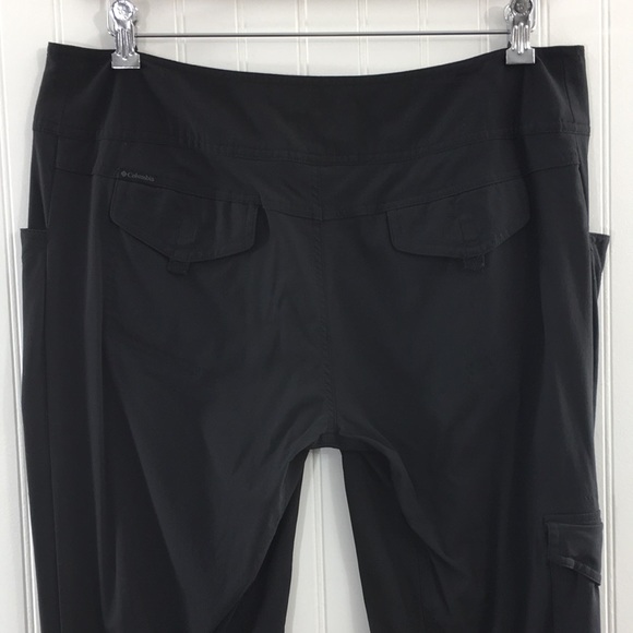 Columbia Black Trail Convertible Capri Pants Womens 14 Omni Shield Hiking - Picture 4 of 13